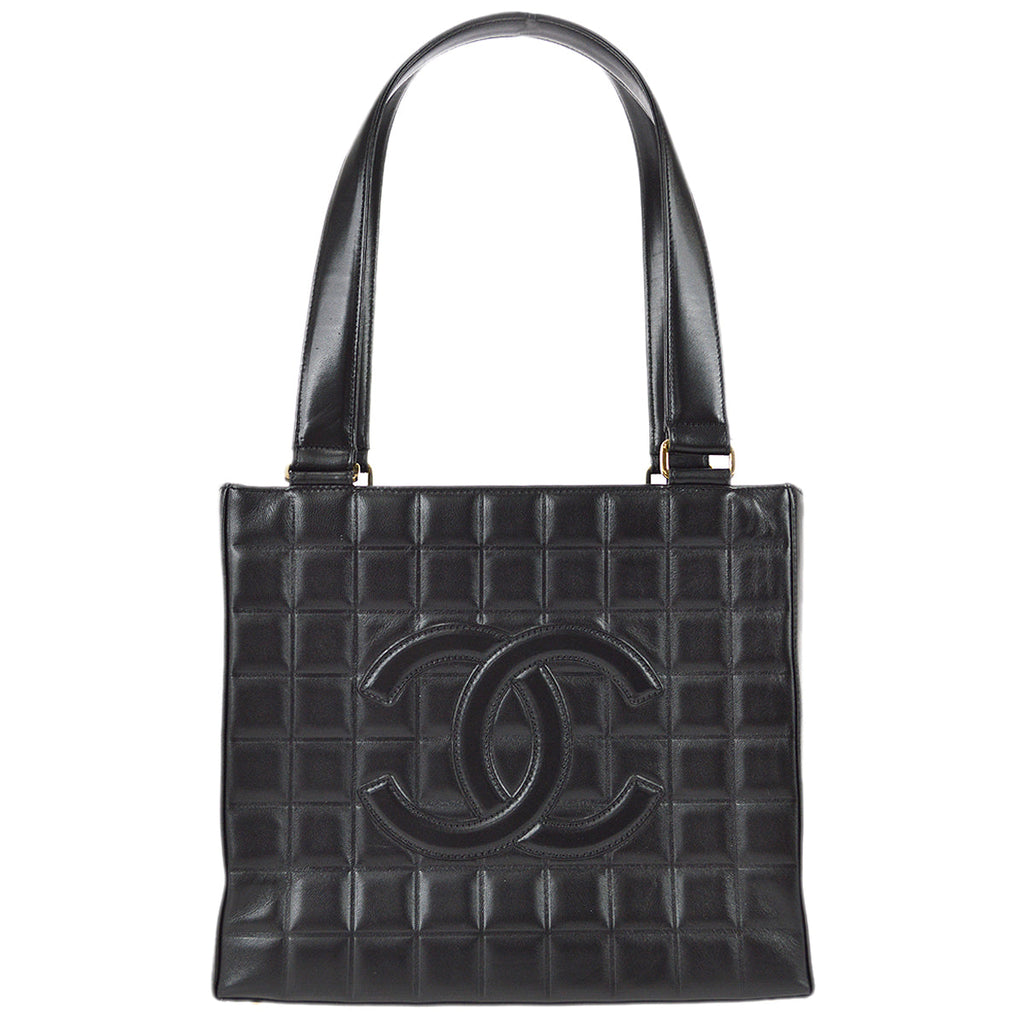 Chanel Choco Bar Handbag Black Lambskin