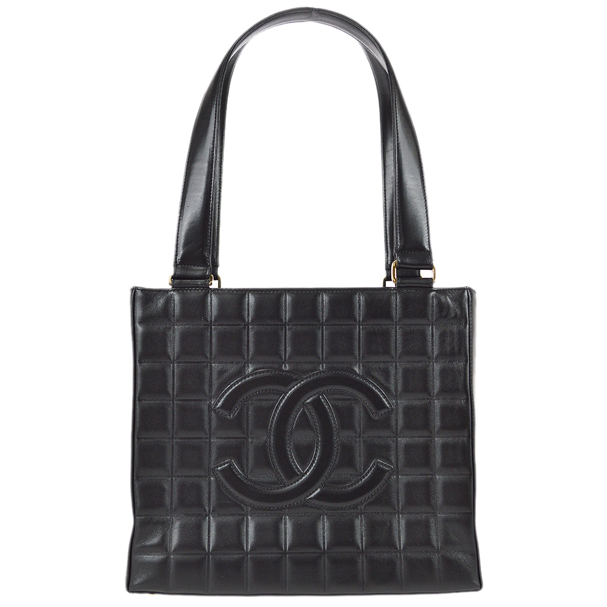 Chanel Choco Bar Handbag Black Lambskin