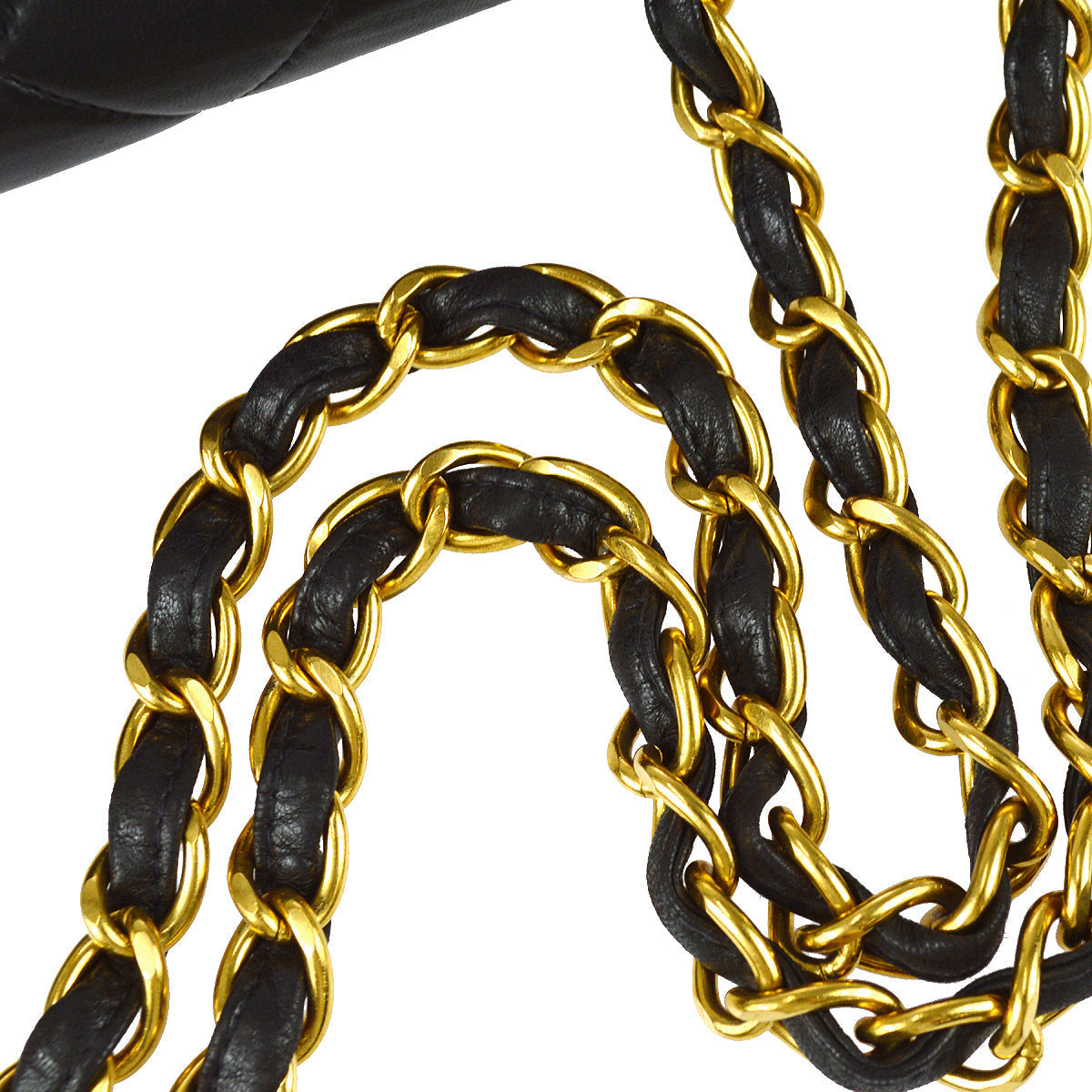 Chanel Classic Flap Jumbo Chain Shoulder Bag Black Lambskin