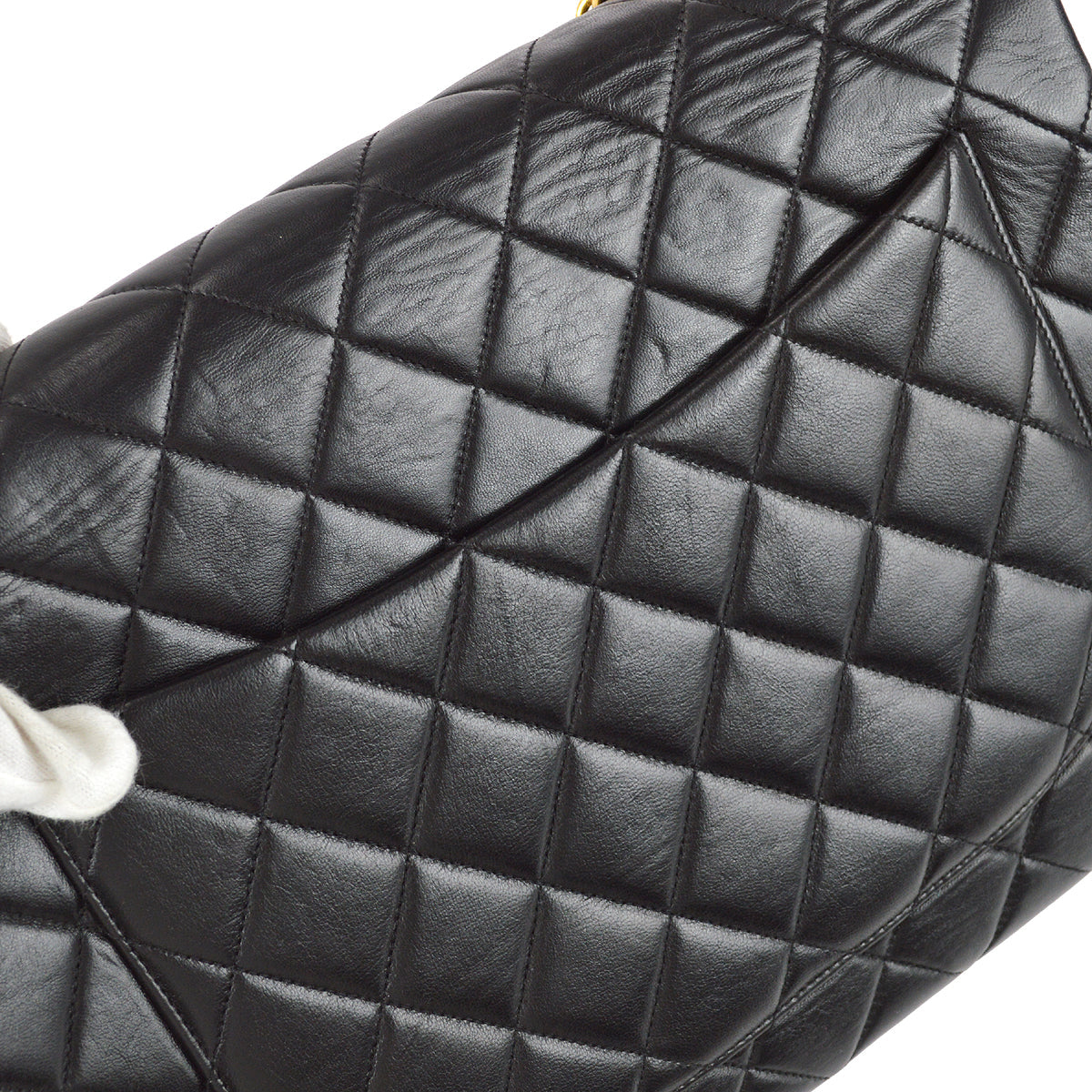 Chanel Classic Flap Jumbo Chain Shoulder Bag Black Lambskin