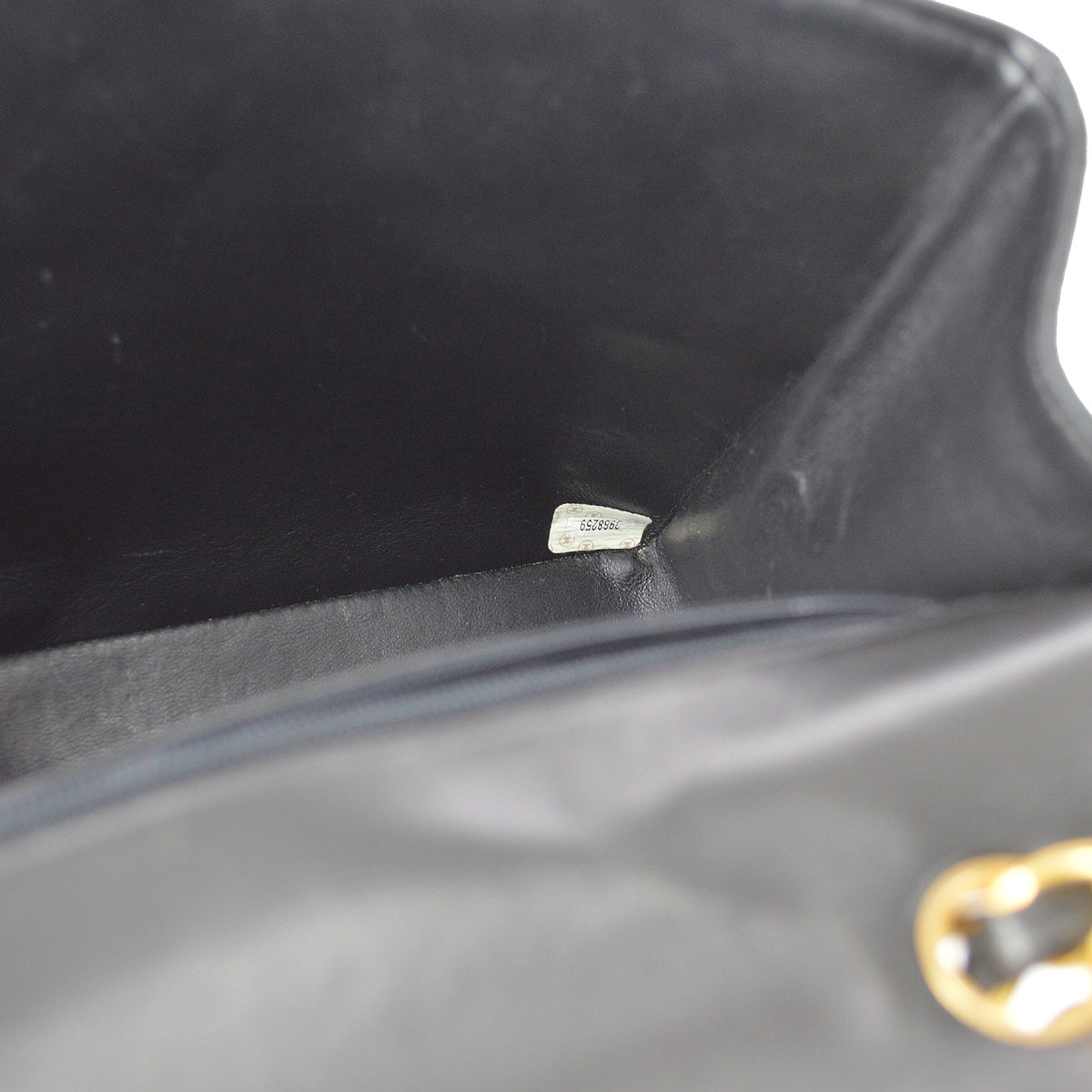 Chanel Classic Flap Jumbo Chain Shoulder Bag Black Lambskin
