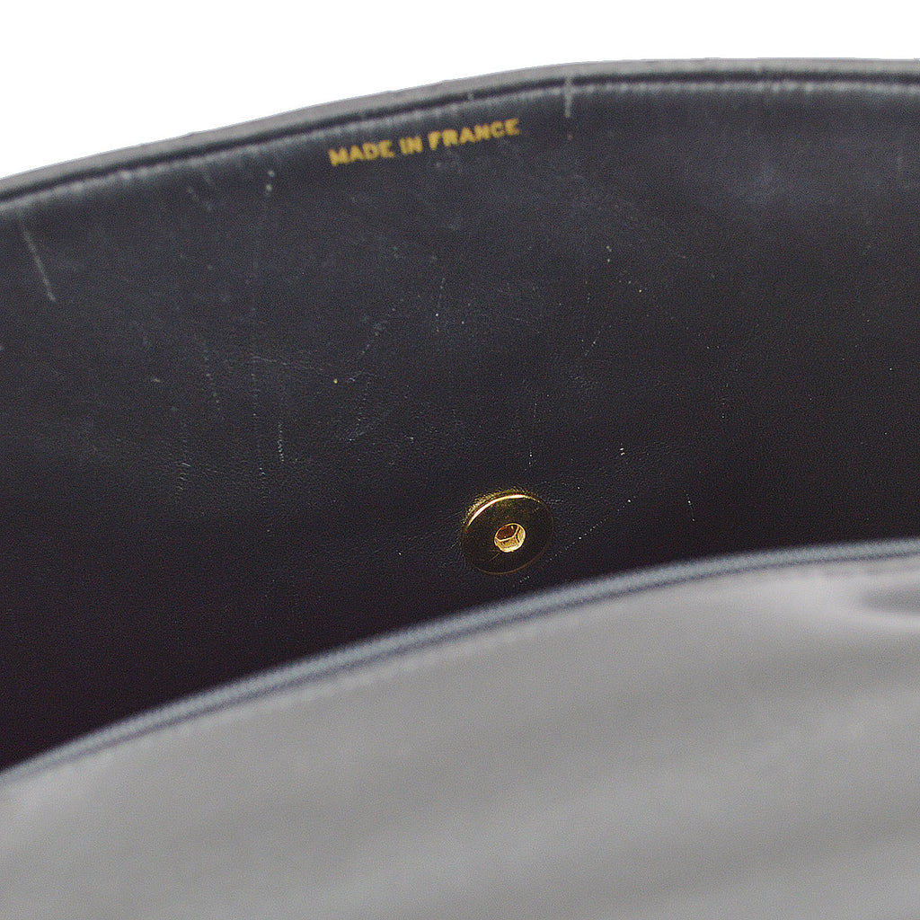Chanel Classic Flap Jumbo Chain Shoulder Bag Black Lambskin