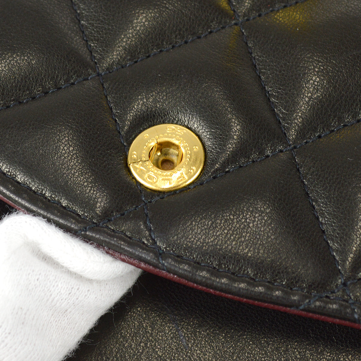Chanel 1994-1996 Classic Double Flap Medium Shoulder Bag Black Lambskin