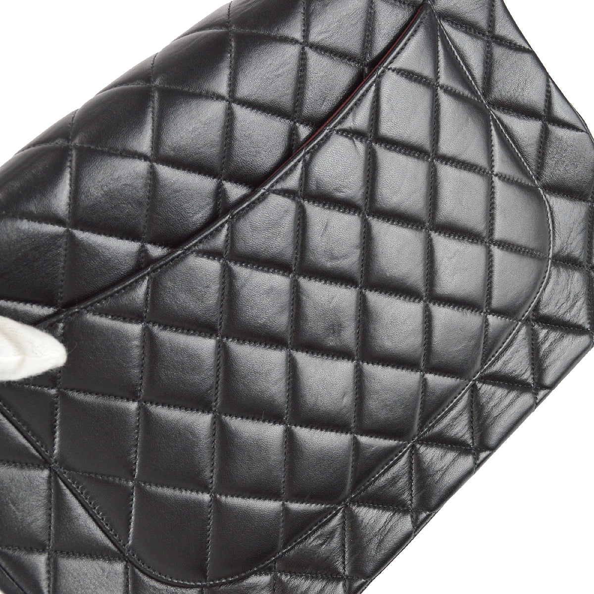 Chanel Classic Flap Jumbo Chain Shoulder Bag Black Lambskin
