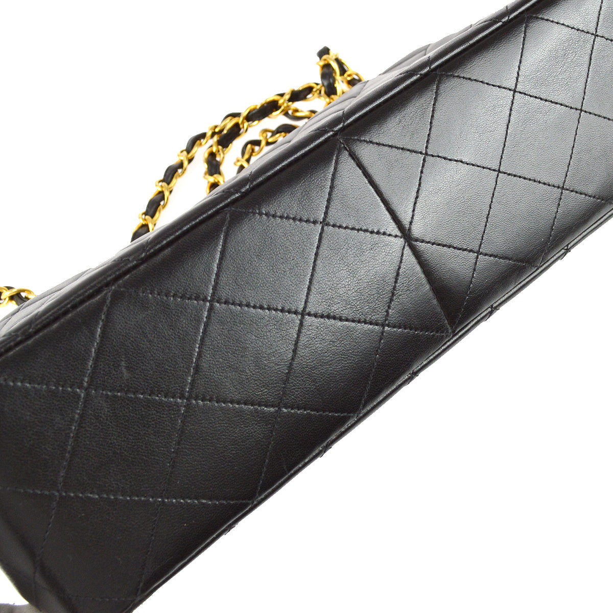 Chanel Classic Flap Jumbo Chain Shoulder Bag Black Lambskin