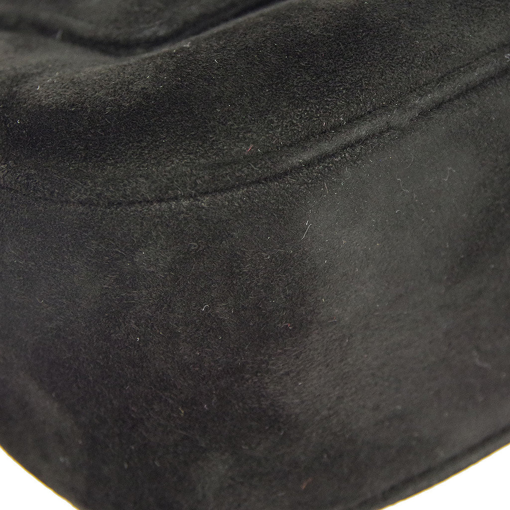 Chanel * Braided Handbag Black Suede