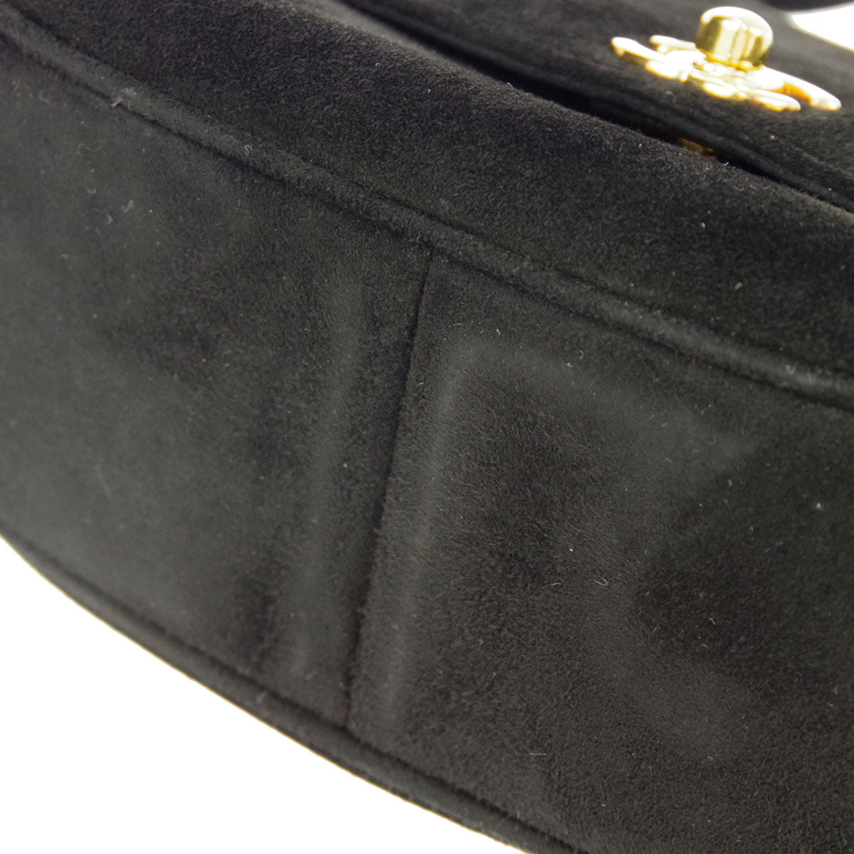 Chanel * Braided Handbag Black Suede
