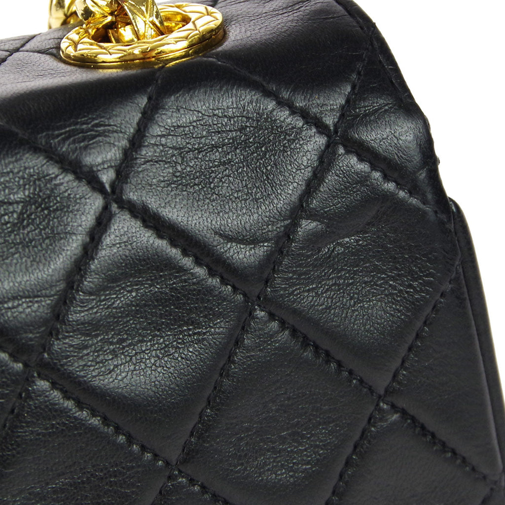 Chanel * Classic Flap Bijou Chain Shoulder Bag Black Lambskin