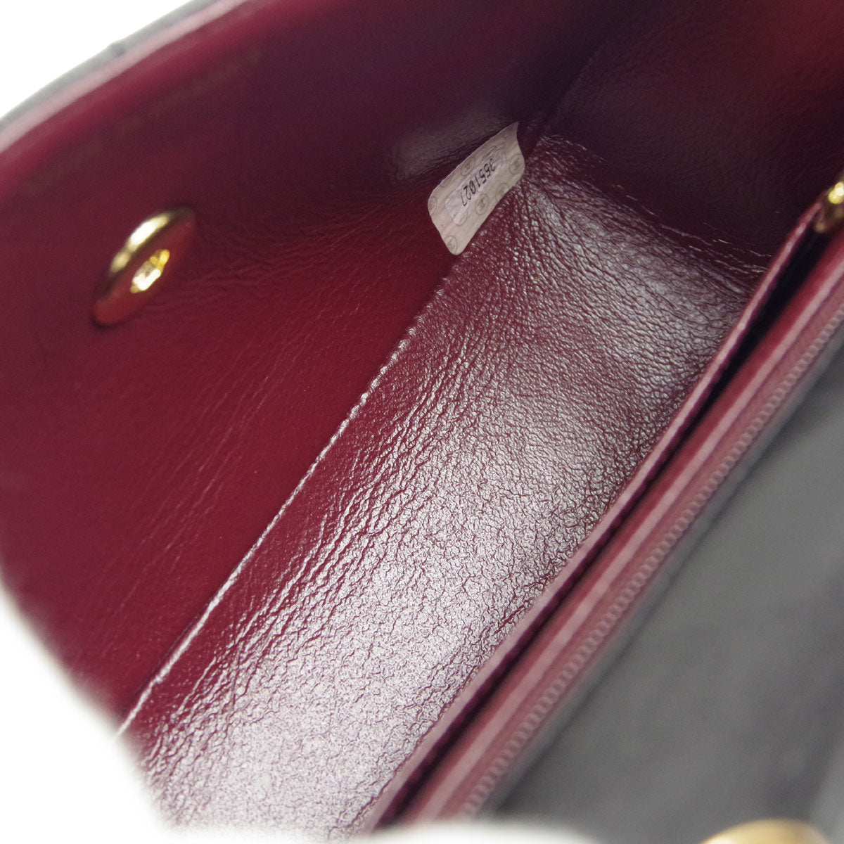 Chanel * 1994-1996 Black Lambskin Mini Vertical Stitch Straight Flap Bag