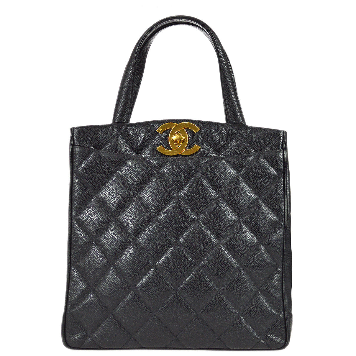 Chanel Tote Handbag Black Caviar