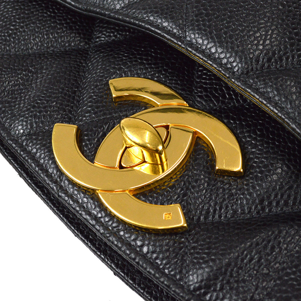 Chanel Tote Handbag Black Caviar
