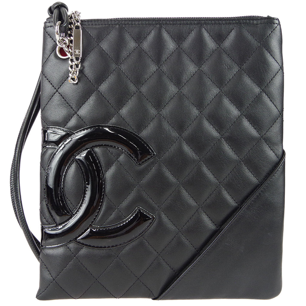 Chanel * Cambon Ligne Shoulder Bag Black Calfskin