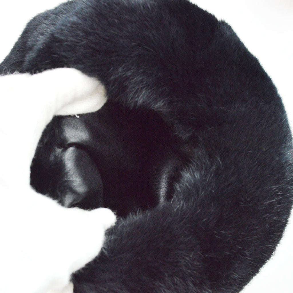 Chanel Hand Warmer Chain Shoulder Bag Black Fur