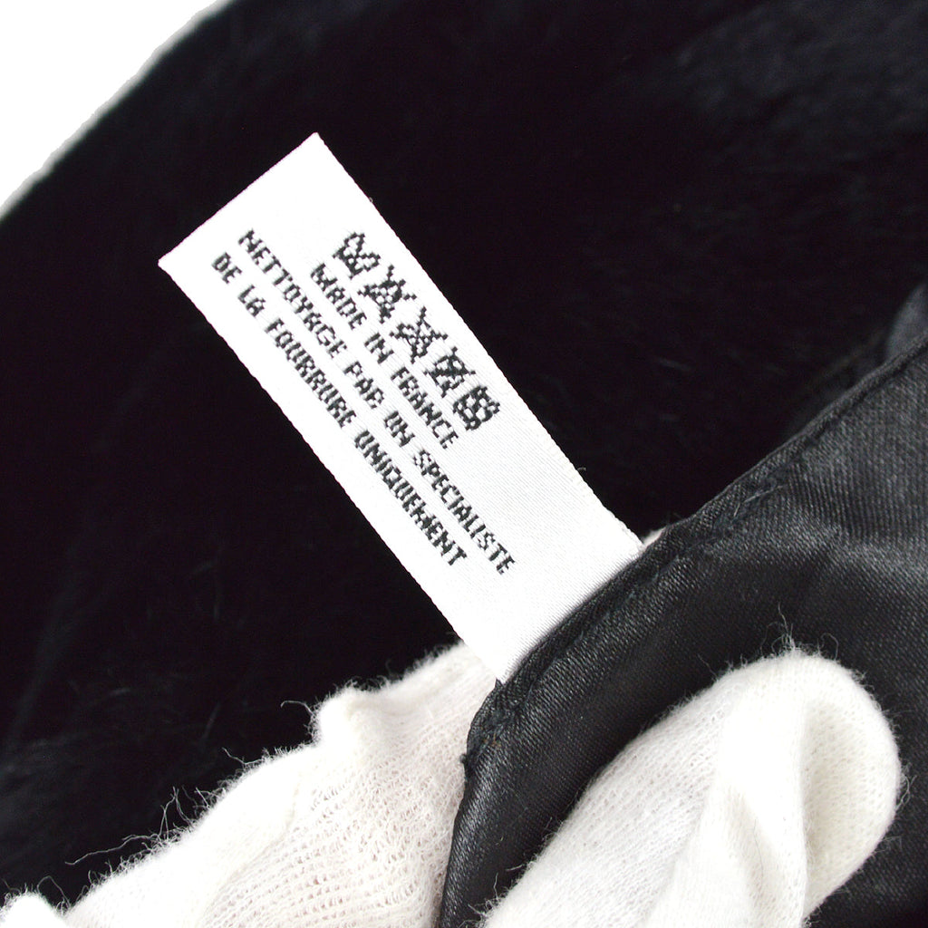 Chanel Hand Warmer Chain Shoulder Bag Black Fur