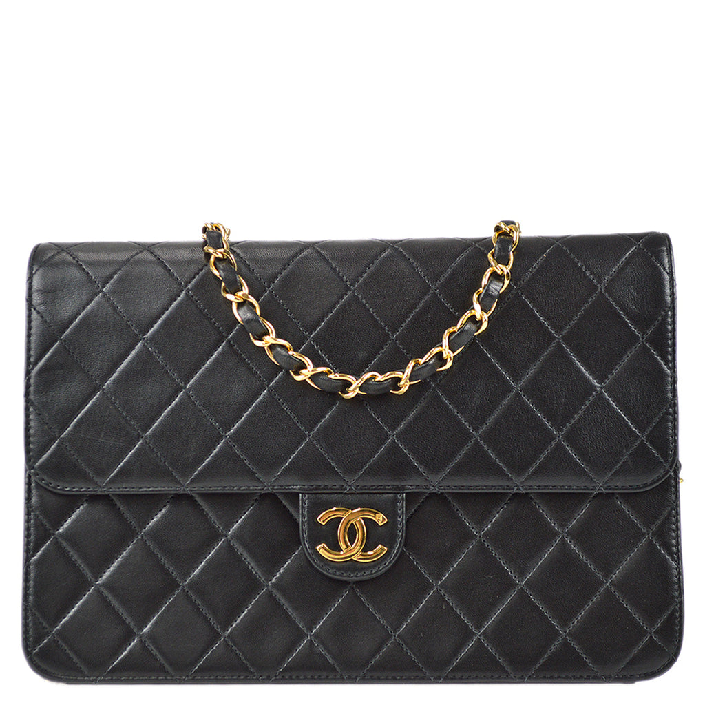 Chanel Classic Flap Shoulder Bag Black Lambskin