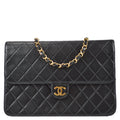 Chanel Classic Flap Shoulder Bag Black Lambskin