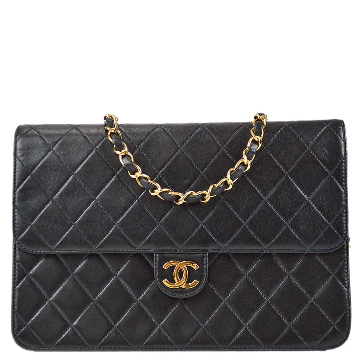 Chanel Classic Flap Shoulder Bag Black Lambskin