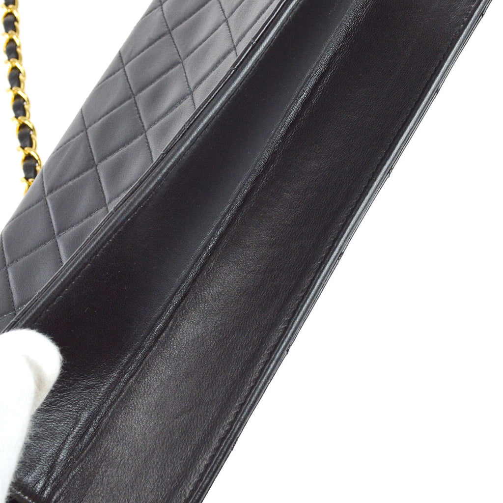 Chanel Classic Flap Shoulder Bag Black Lambskin