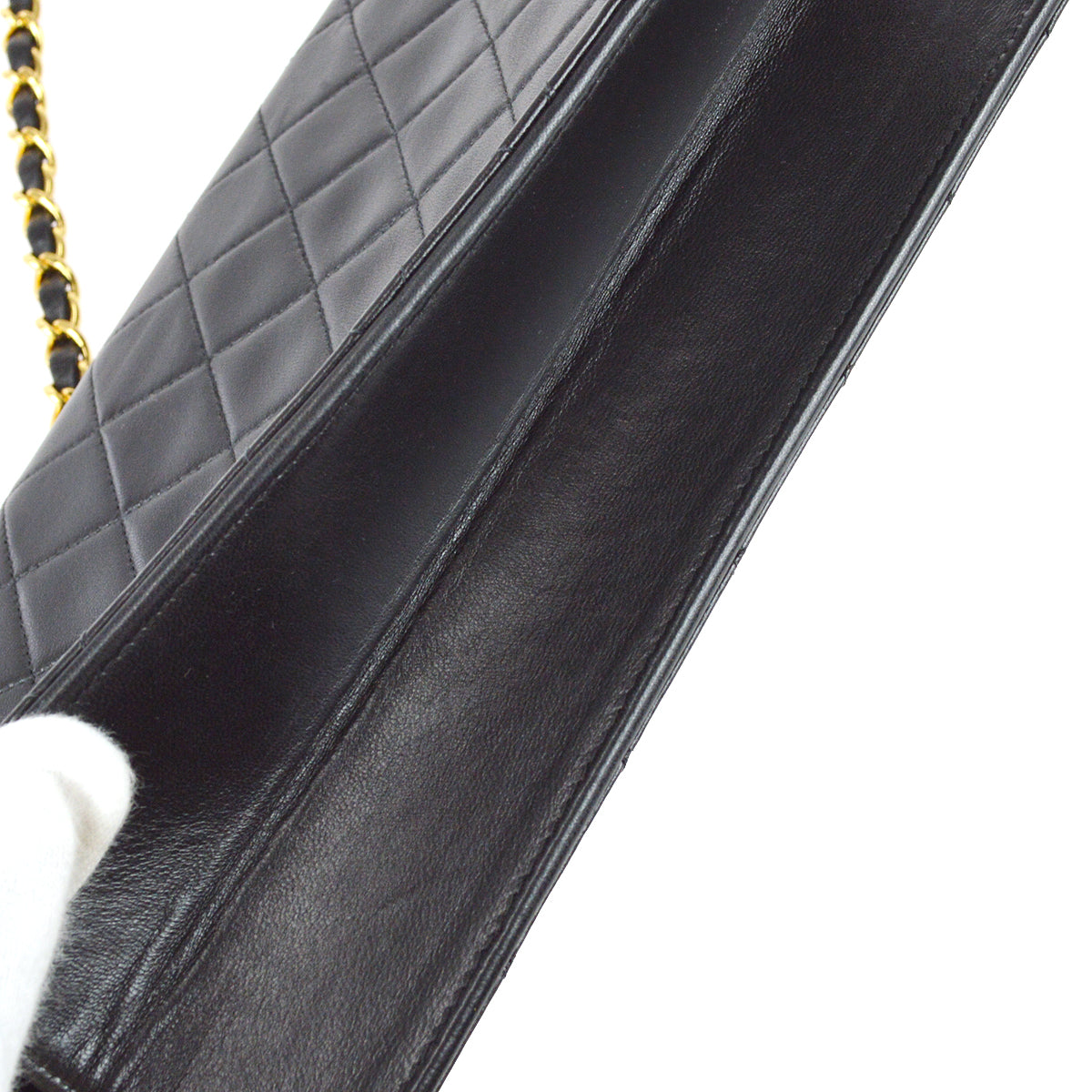 Chanel Classic Flap Shoulder Bag Black Lambskin