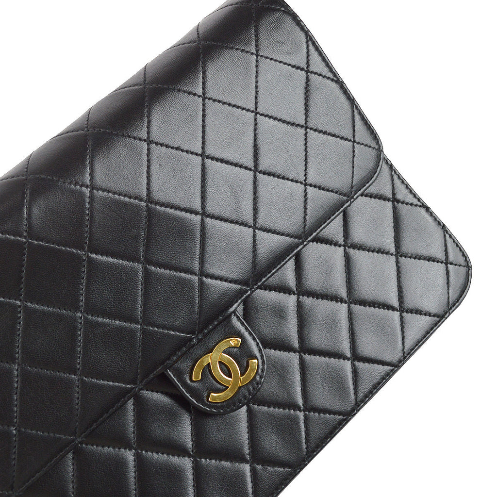 Chanel Classic Flap Shoulder Bag Black Lambskin