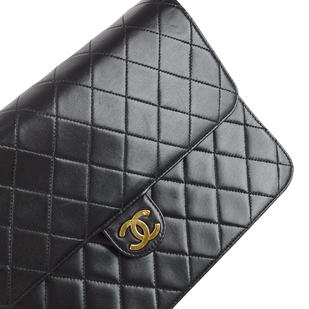 Chanel Classic Flap Shoulder Bag Black Lambskin