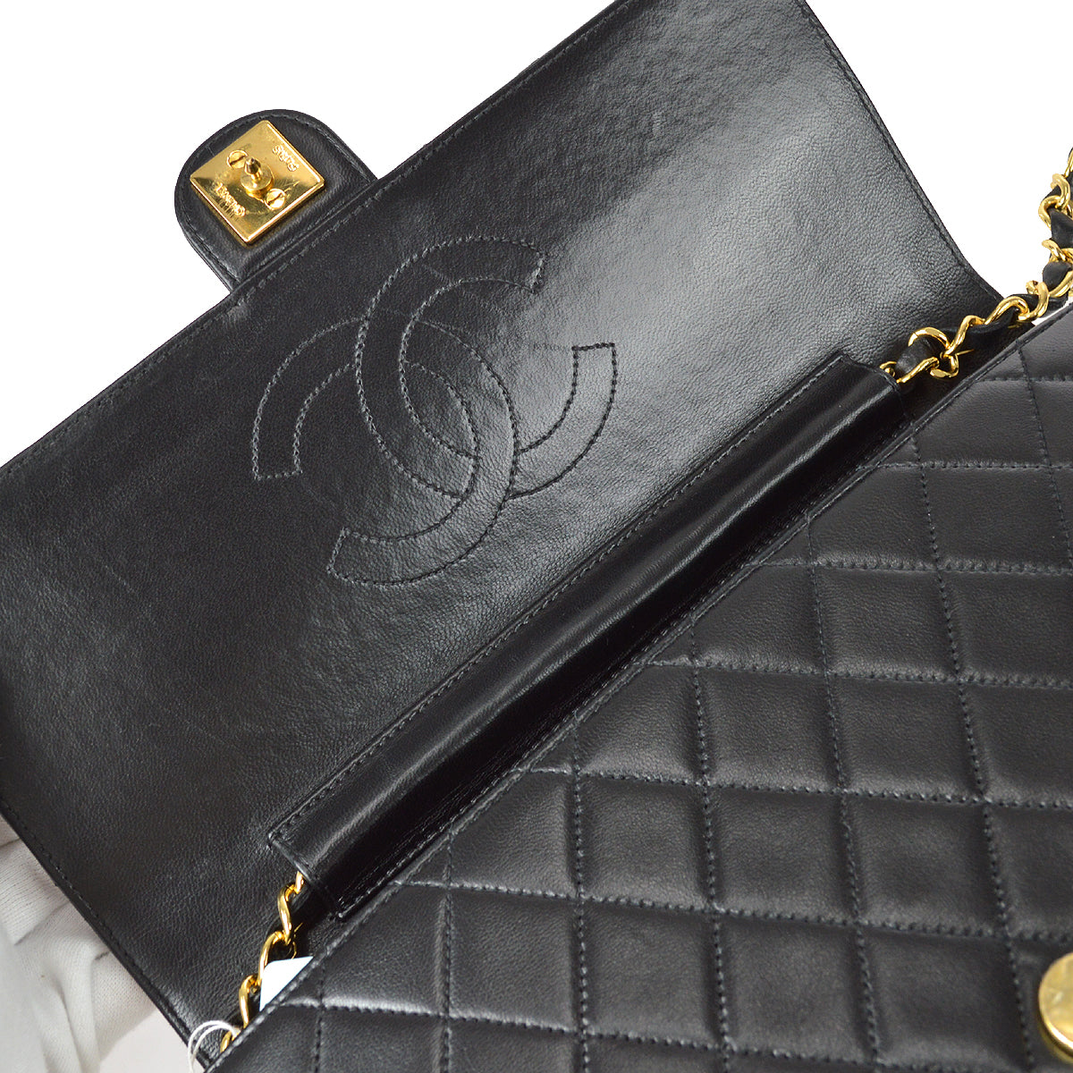 Chanel Classic Flap Shoulder Bag Black Lambskin