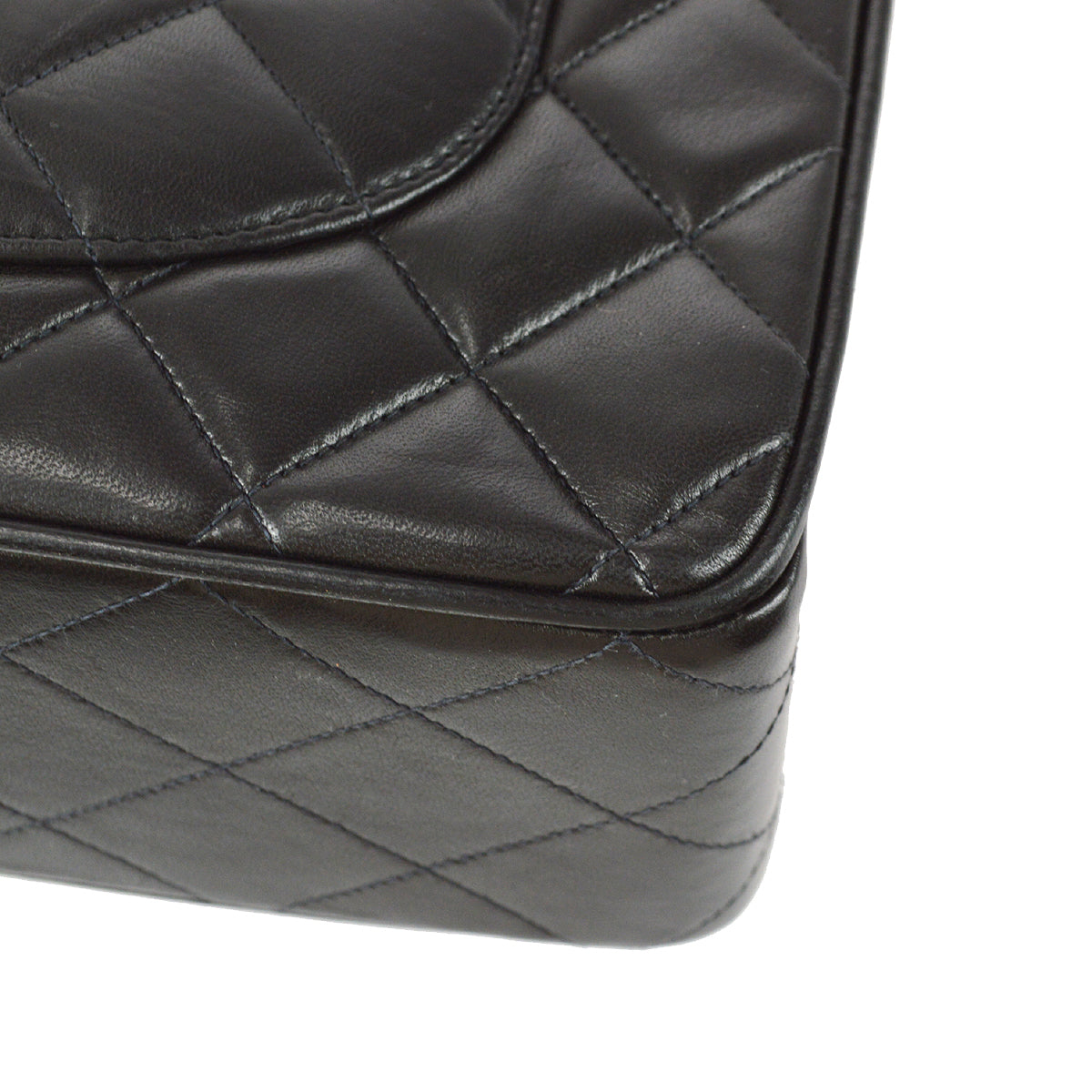 Chanel Classic Flap Jumbo Acrylic Chain Shoulder Bag Black Lambskin