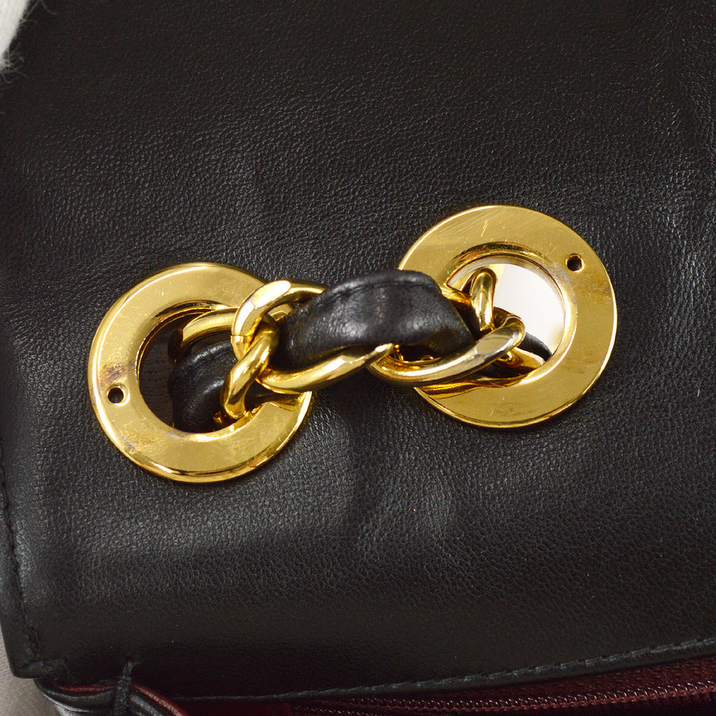 Chanel Classic Flap Jumbo Chain Shoulder Bag Black Lambskin