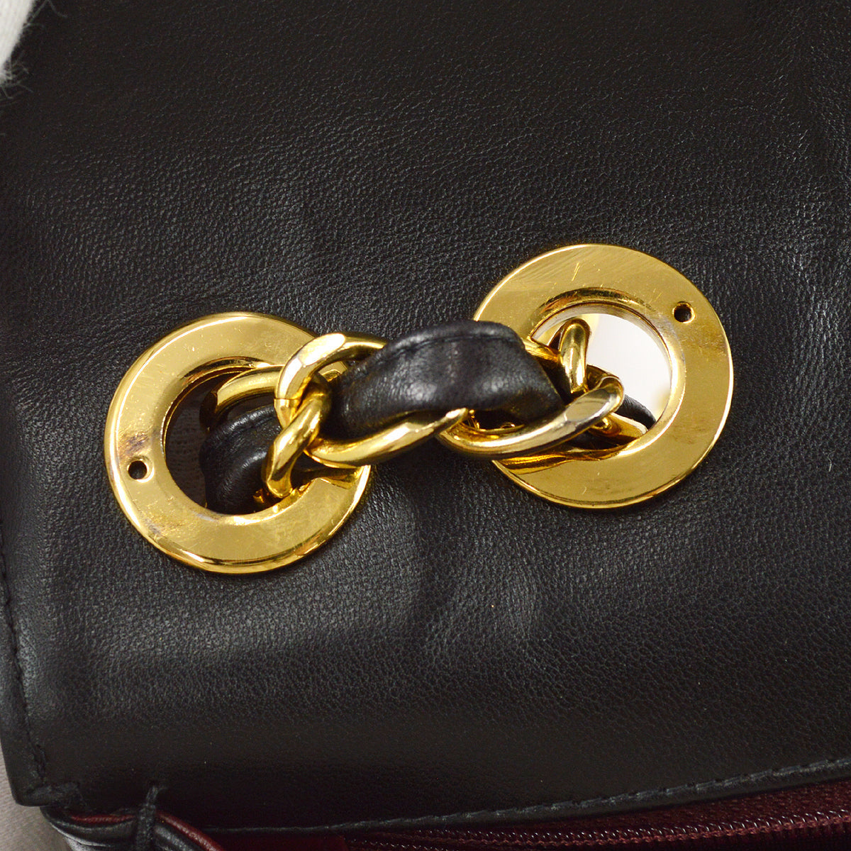 Chanel Classic Flap Jumbo Chain Shoulder Bag Black Lambskin