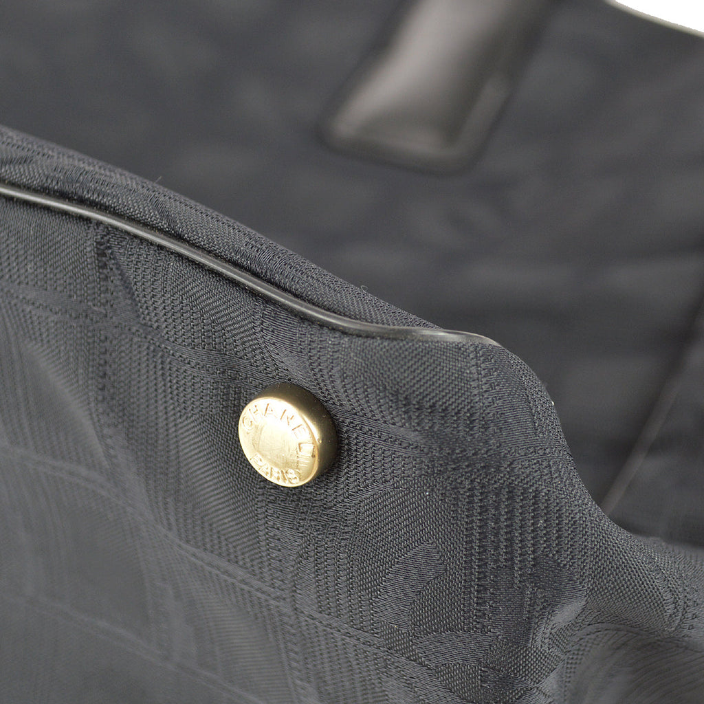 Chanel Travel Line Tote Handbag Black