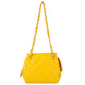 Chanel Chain Handbag Yellow Lambskin
