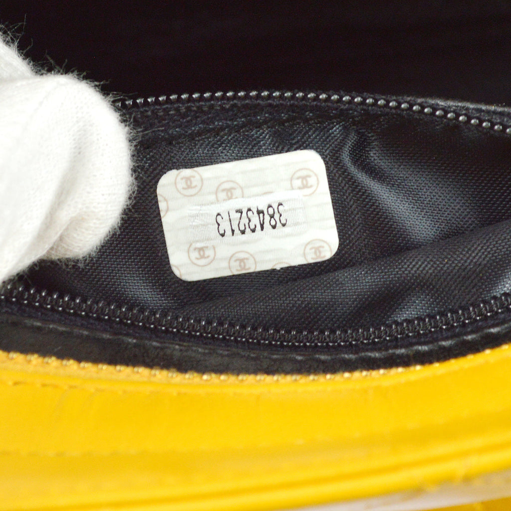 Chanel Chain Handbag Yellow Lambskin