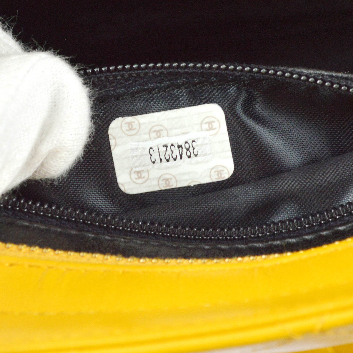Chanel Chain Handbag Yellow Lambskin