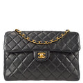 Chanel Classic Flap Jumbo Chain Shoulder Bag Black Lambskin