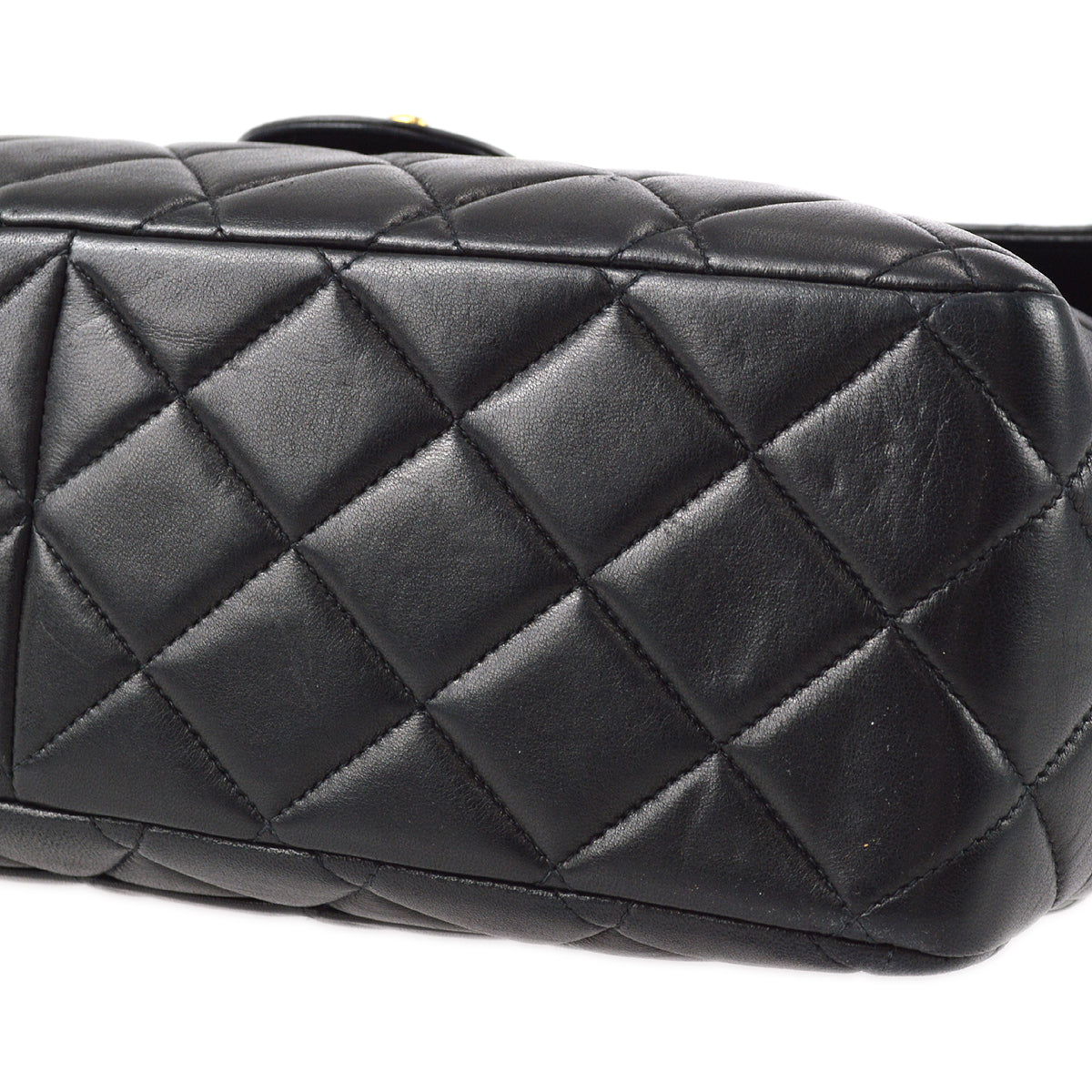 Chanel Classic Flap Jumbo Chain Shoulder Bag Black Lambskin