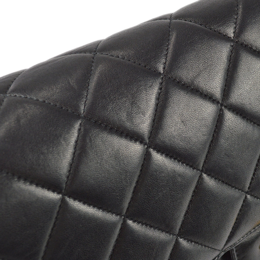 Chanel Classic Flap Jumbo Chain Shoulder Bag Black Lambskin