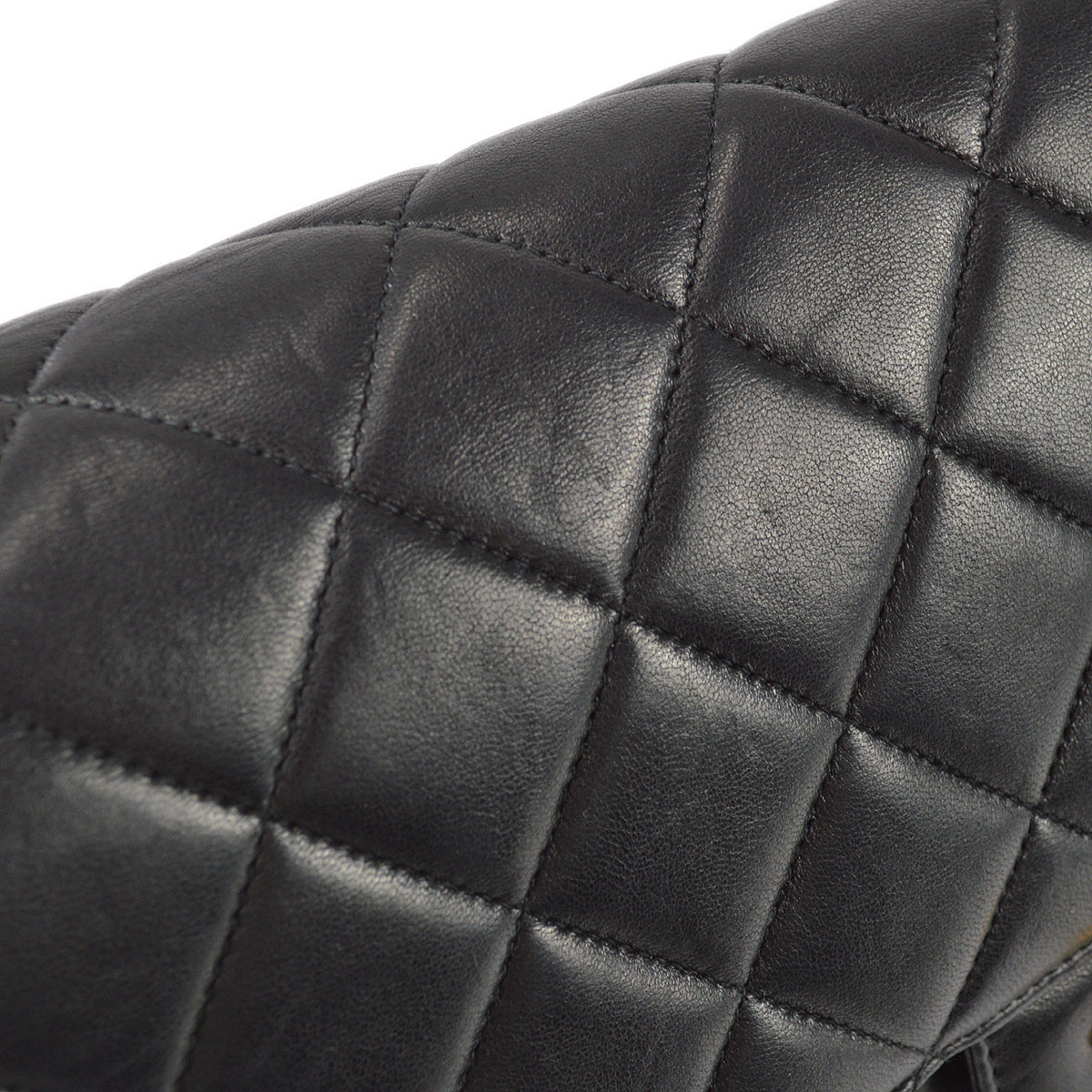Chanel Classic Flap Jumbo Chain Shoulder Bag Black Lambskin