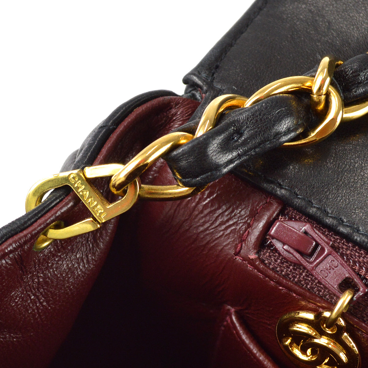 Chanel Classic Flap Jumbo Chain Shoulder Bag Black Lambskin