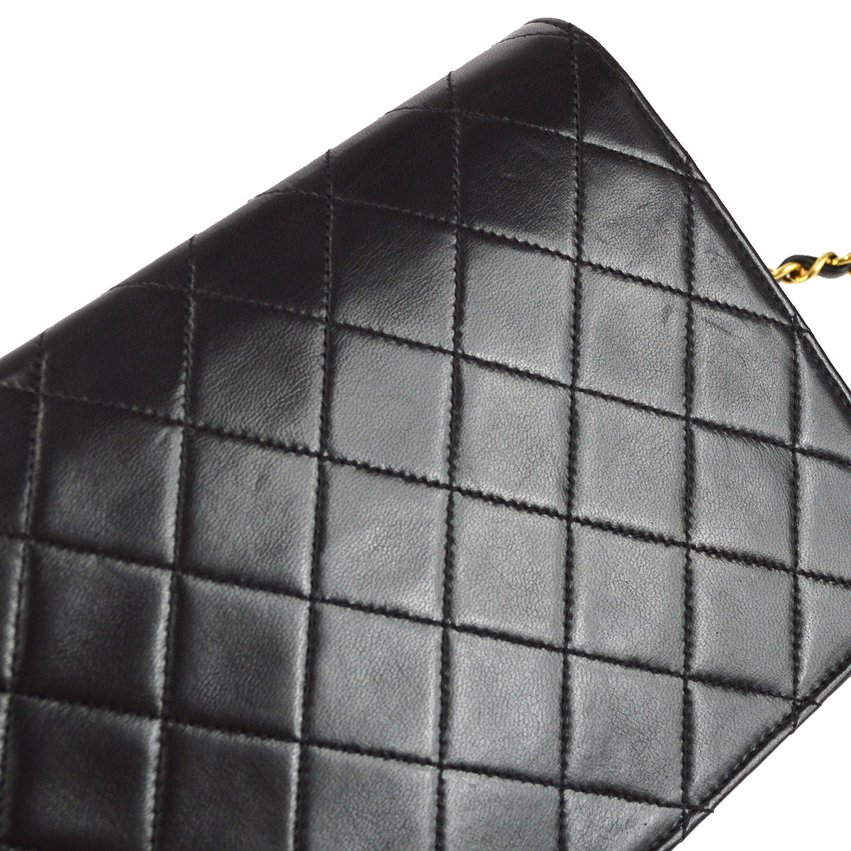 Chanel Full Flap Chain Shoulder Bag Black Lambskin