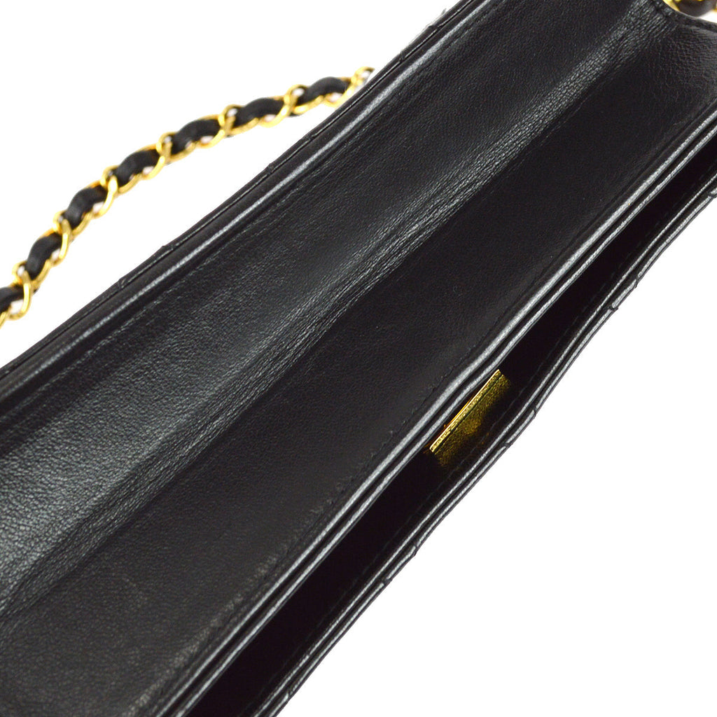Chanel Full Flap Chain Shoulder Bag Black Lambskin