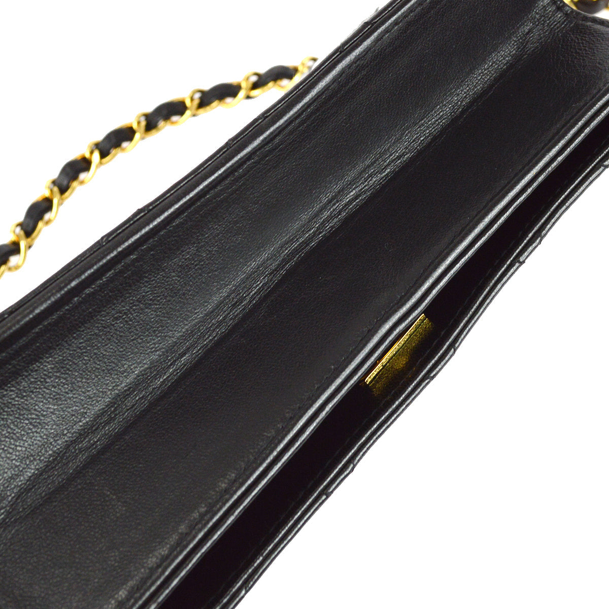 Chanel Full Flap Chain Shoulder Bag Black Lambskin