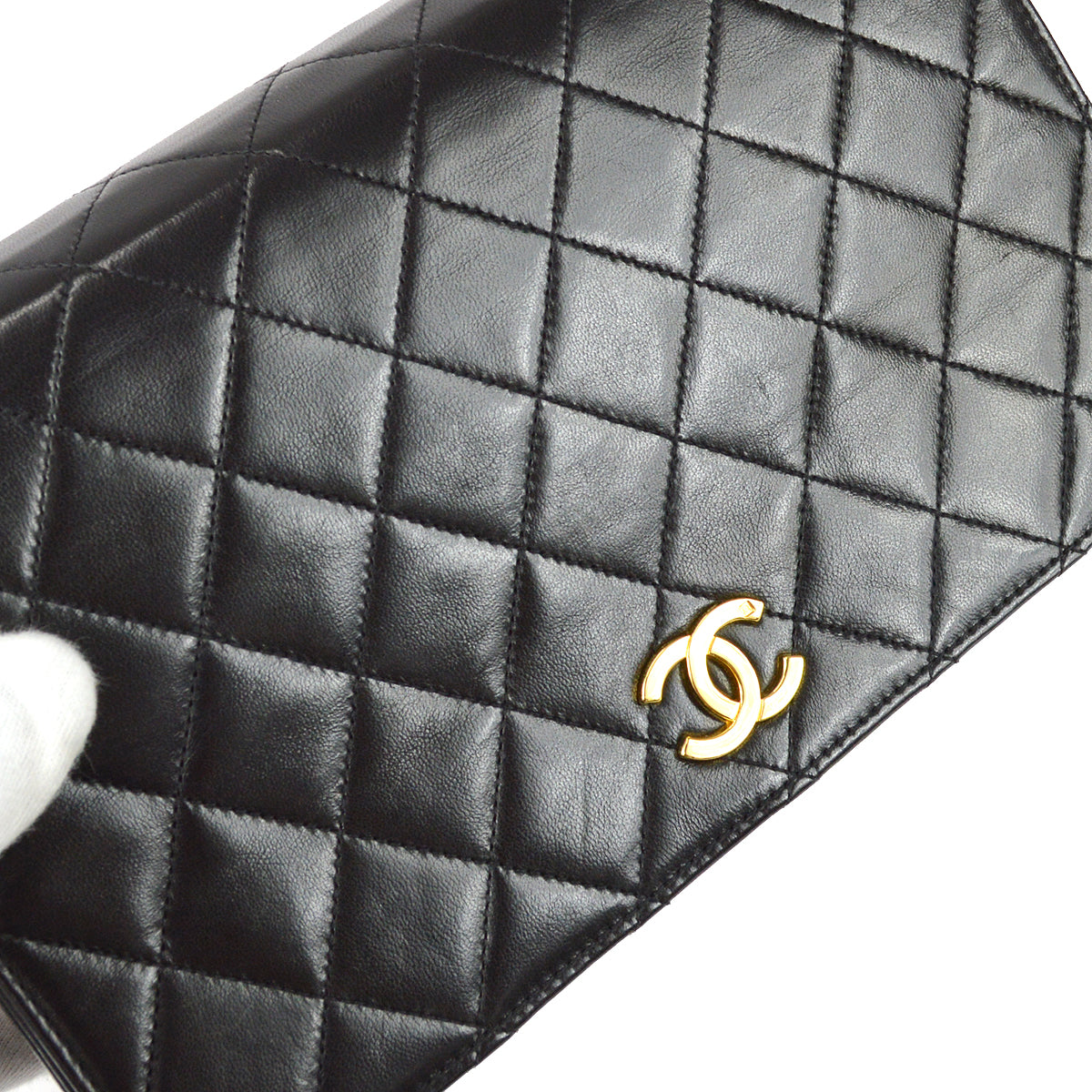 Chanel Full Flap Chain Shoulder Bag Black Lambskin