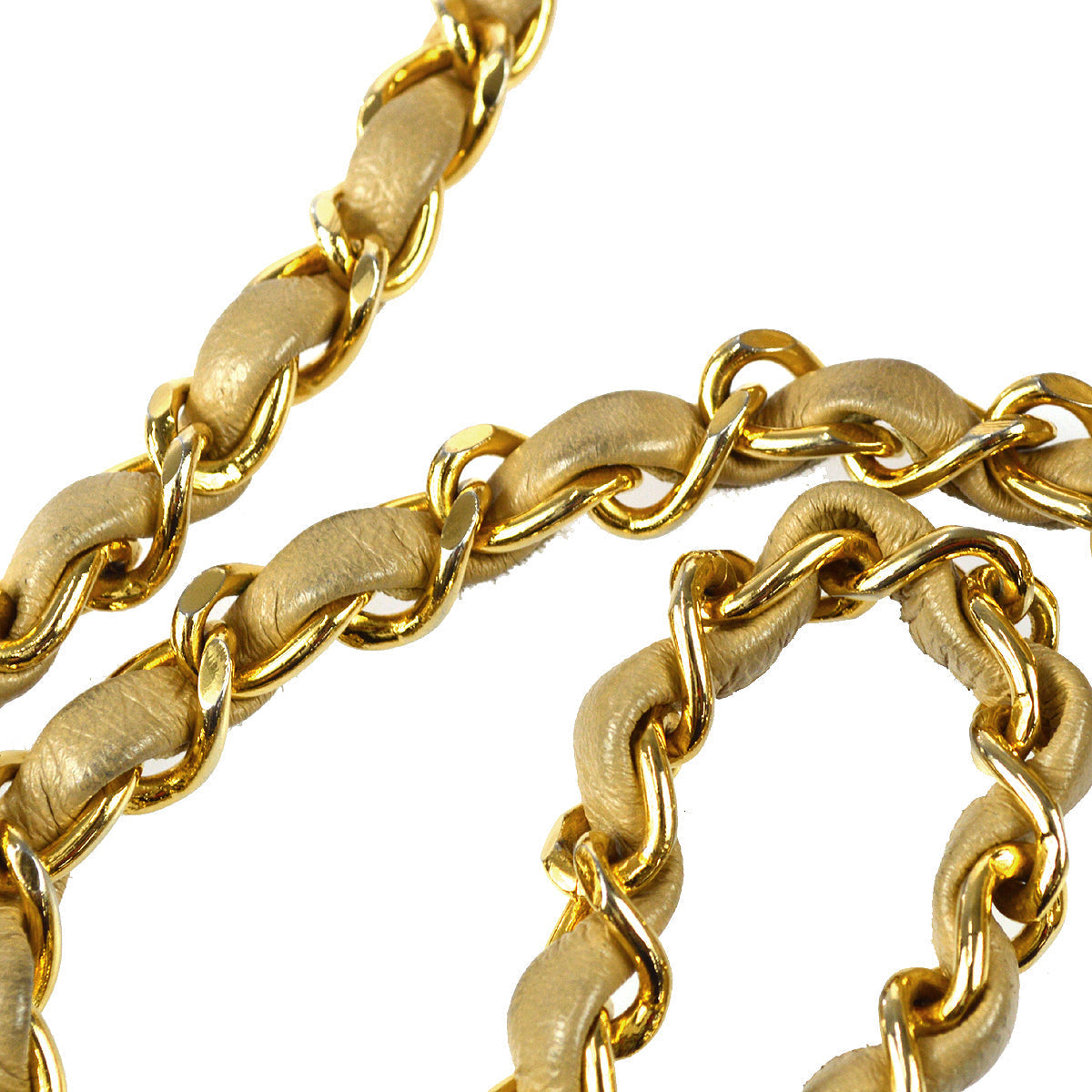 Chanel Full Flap Chain Shoulder Bag Beige Lambskin