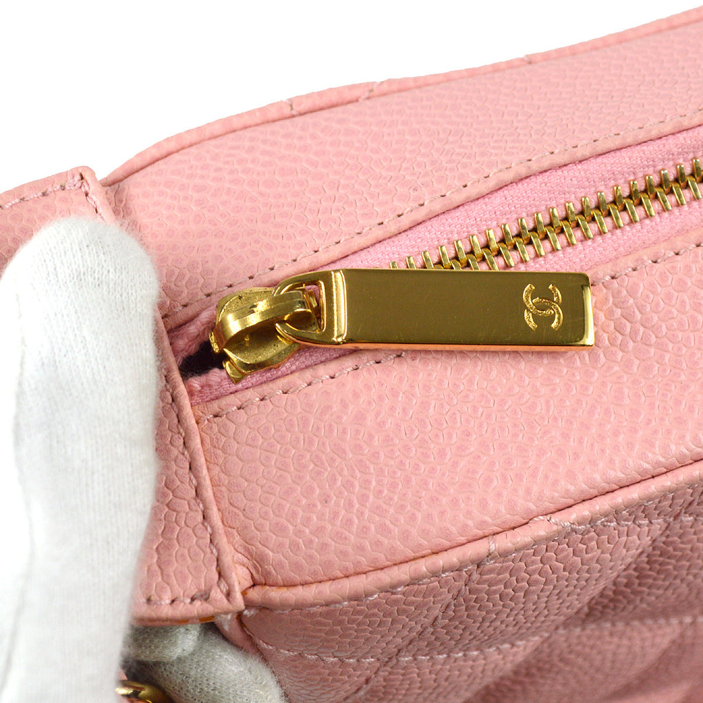 Chanel 2004-2005 Hobo Bag Pink Caviar