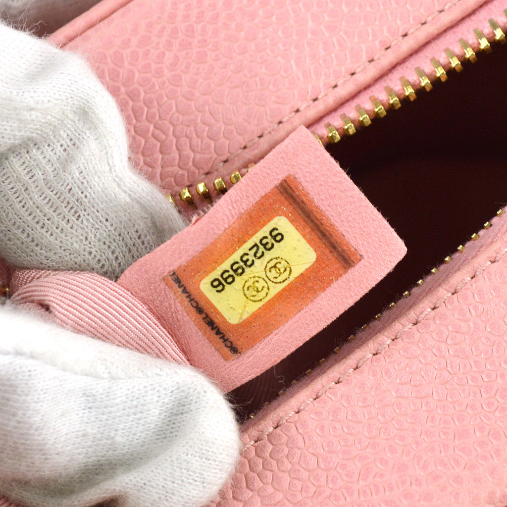 Chanel 2004-2005 Hobo Bag Pink Caviar