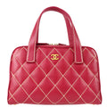 Chanel Wild Stitch Handbag Pink Calfskin