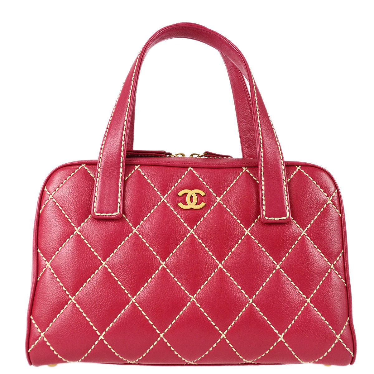 Chanel Wild Stitch Handbag Pink Calfskin