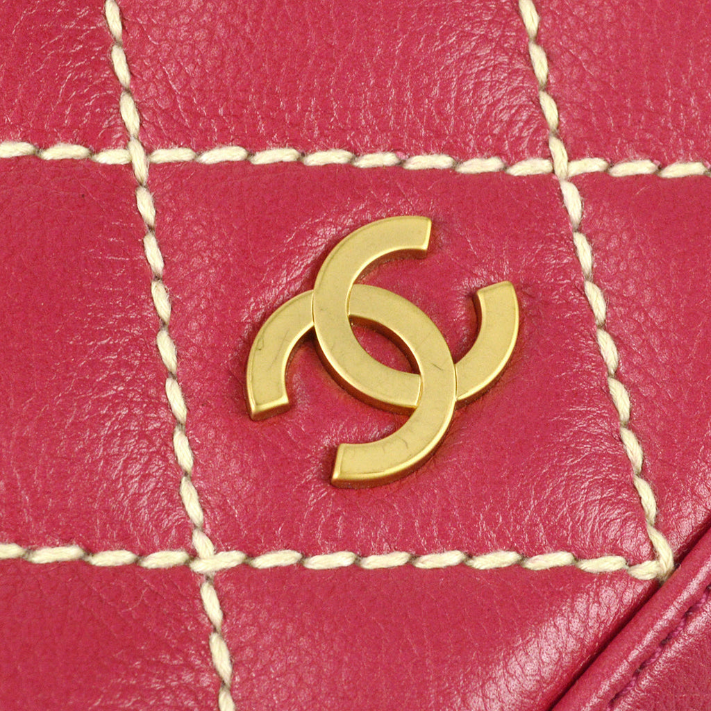 Chanel Wild Stitch Handbag Pink Calfskin