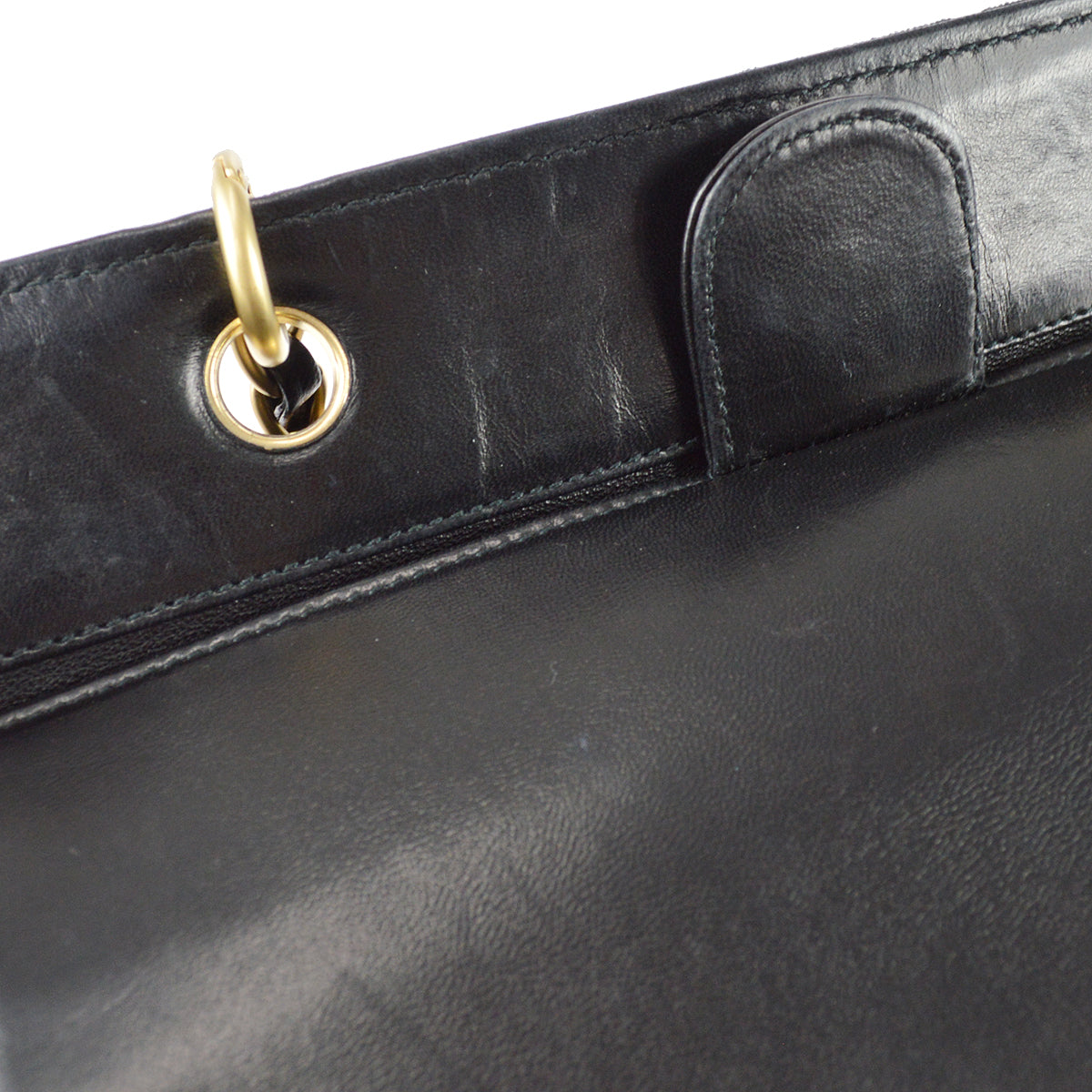 Chanel Choco Bar Tote Handbag Black Canvas