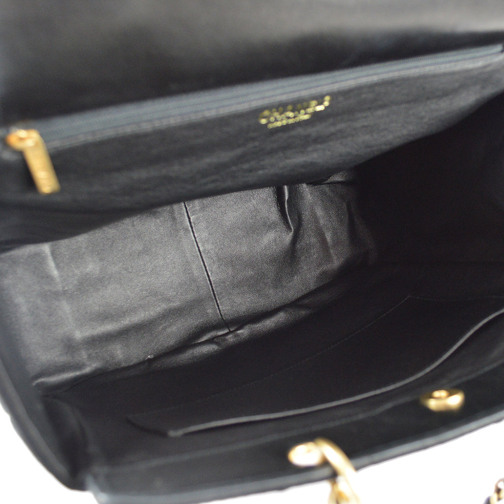 Chanel Choco Bar Tote Handbag Black Canvas